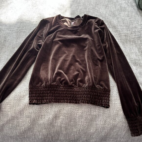 COMMANDO velvet crewneck sweatshirt in greige - Picture 3 of 8